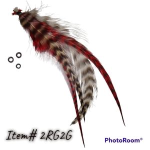 100% Authentic Beautiful Real Feather Hair Extension Bundle + 3 Extra Beads